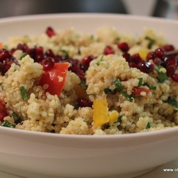 Quinoa Salad with Pomegranate and a zingy dressing